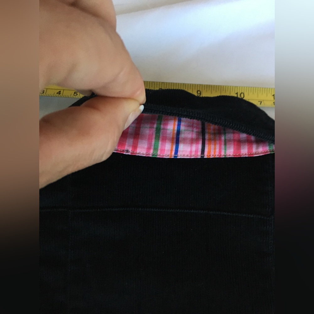 Vintage EUC Andrea Baker black corduroy button down top/jacket with plaid accent - Picture 11 of 12